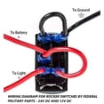 thumbnail image 2 of 24V Military Rocker Switch, Cooling Fans, fits M998 Humvee Hmmwv M35a2, 2 of 5