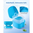 thumbnail image 4 of JMU Denture Bath Case Retainer Box, with Strainer Apple Shaped, Light Blue, 1pcs/bag, 4 of 6