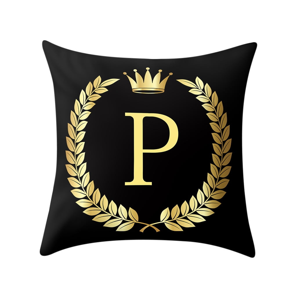 1pc pillow cover black and gold letter pillowcase sofa cushion cover home decor pillowcases in print walmart com