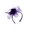 A004- Purple, variant on Headband Black Fascinator with Black Ostrich Feathers Black Mesh Fabric for Halloween Party Events 1 Pack