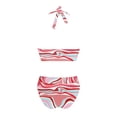 thumbnail image 4 of Zpanxa Bikini Sets for Women, High Waisted Bathing Suits for Women, Retro Printed Swimsuit Set Swimsuit Beach Skirt Set Split Swimsuit Set Pink A XL, 4 of 5
