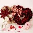 thumbnail image 3 of Happy Valentine's Day Door Wreath,Buffalo Plaid Bows Farmhouse Home Hanger,Romantic Heart Welcome Sign for Porch Farmhouse Valentine Front Door Outdoor Home Decor, 3 of 3
