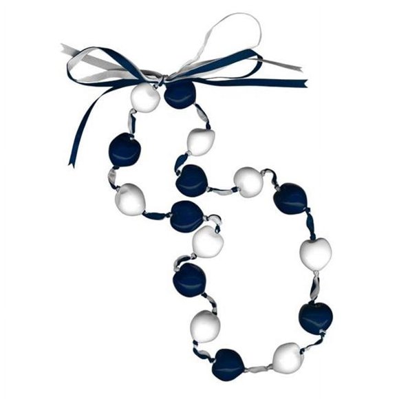 Lucky Kukui Nuts Collier Bleu Marine/blanc
