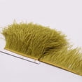 thumbnail image 4 of Ruiboury 1 Yard Frange de Plume d'Autruche Teinte Ruban d'Embellissement Vert Armée, 4 of 8