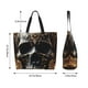 thumbnail image 5 of Balery Gold Pattern Black Skull Bolsa Tote Estilo Estético con Cremalleras, Bolsa de Hombro, Bolsa de Compras Grande y Plegable, 5 of 8