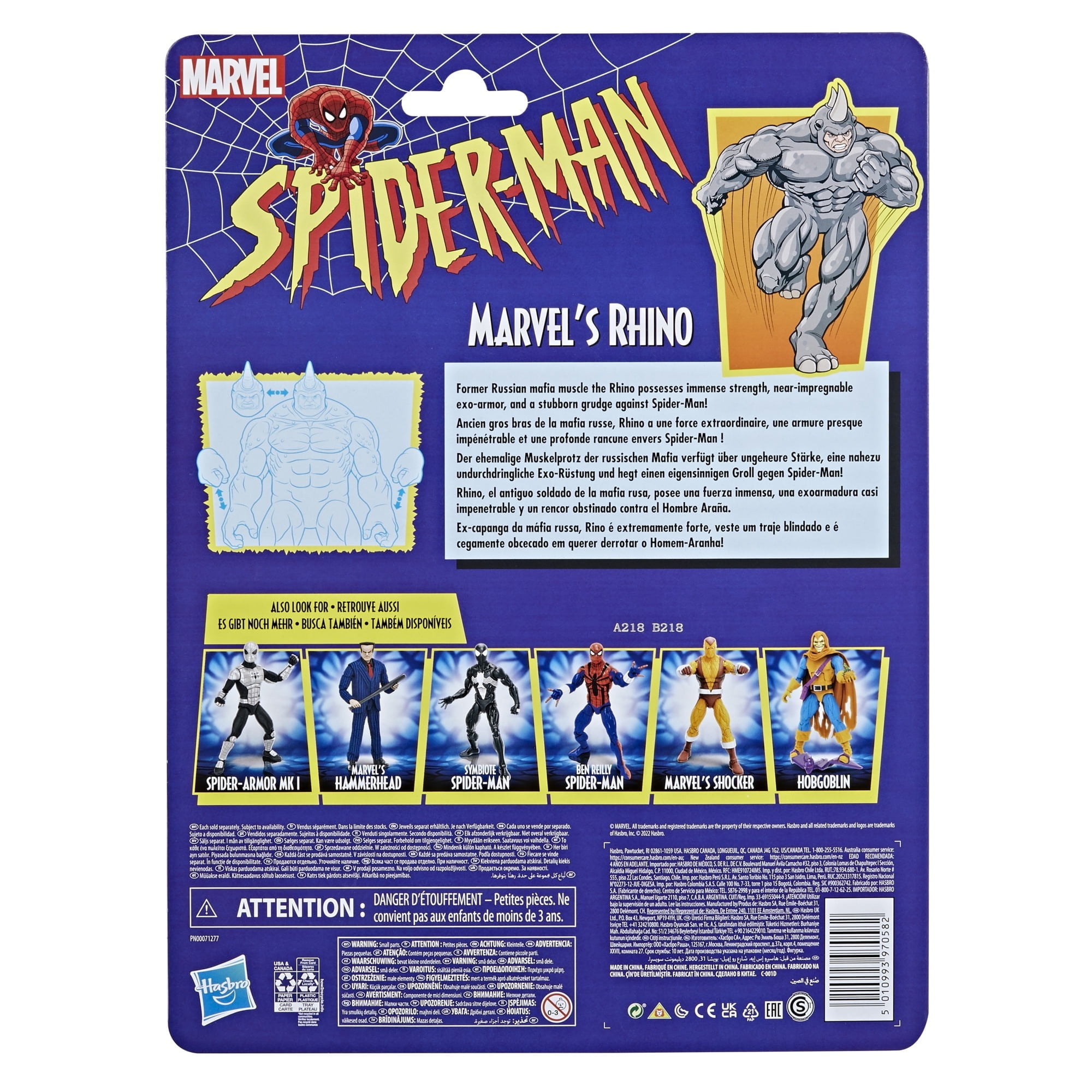 Marvel Legends Series Marvel’s Rhino Retro Spider-Man 6" Action Figure Toy