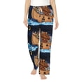 thumbnail image 2 of Goofa Ocean Scene with Noah's Ark Printed Soft Pajama Pants for Women, Wide Leg Comfy Casual Lounge Yoga Pants-XX-Large, 2 of 9