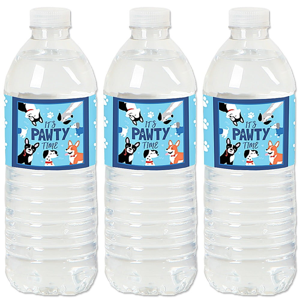 Pawty Like a Puppy - Dog Baby Shower or Birthday Party Water Bottle Sticker Labels - Set of 20&nbsp;