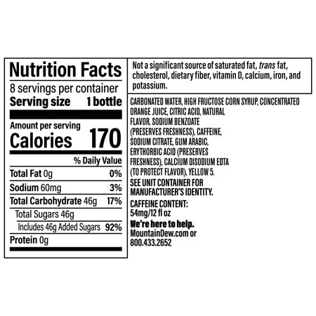 Mountain Dew Citrus Soda Pop, 12 fl oz, 8 Pack Bottles