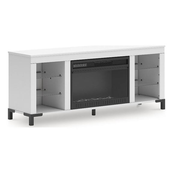 Signature Design by Ashley Brollevi White 60" TV Stand with Electric Fireplace