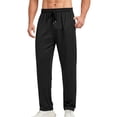 thumbnail image 2 of QATAINLAV Hiking Travel Pants for Men Athletic Outdoor Sports Quick Dry Mesh Sweatpants Straight Leg Golf Pants with Pockets Black S, 2 of 10