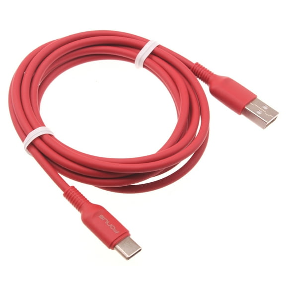 Red 6ft USB-C Cable for TCL 10 5G UW Phone - Charger Cord Power Wire Type-C Fast Charge Sync Y1Y Compatible With TCL 10 5G UW