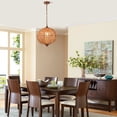 thumbnail image 2 of Warehouse of Tiffany Swere 3-Light 16-inch Wood Bead Globe Chandelier, 2 of 5