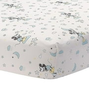 Lambs & Ivy Disney Baby Moonlight Mickey Mouse Fitted Crib Sheet - White