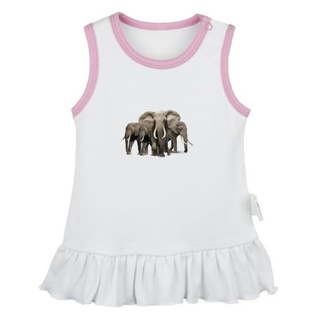 

Waiting For Milk Funny Dresses For Baby Newborn Babies Animal Elephant Pattern Skirts Infant Princess Dress 0-24M Kids Graphic Clothes (White Sleeveless Dresses 18-24 Months)