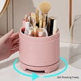 thumbnail image 5 of Organizador rosa para brochas de maquillaje con tapa, soporte giratorio 360 para arbustos de maquillaje, divisor central montable, 5 compartimentos (rosa), 5 of 5