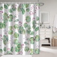 thumbnail image 2 of Green Eucalyptus Shower Curtain, Spring Plant Leaves with Floral Shower Curtain for Bathroom Waterproof Fabric Botanical Shower Curtain Set with Hooks, 72x72 Inch, 2 of 6