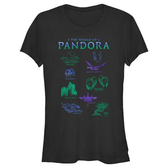 Junior's Avatar The World of Pandora  Graphic Tee Black 2X Large