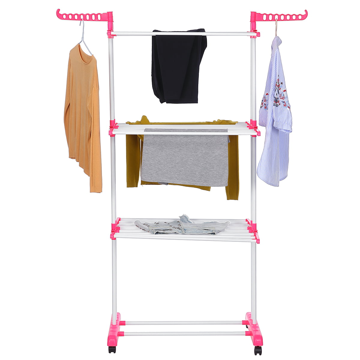 Portable Heated 2 Tier Clothes Airer Folding Indoor Laundry Washing Dryer Horse 