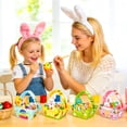 thumbnail image 2 of Easter Decorative Basket & Egg Set - Cartoon Rabbit Chick Design for Party Favors, DIY Crafts & Festive Decor, 2 of 9