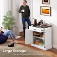 thumbnail image 4 of HOMCOM 30" Farmhouse Sideboard Buffet Cabinet with 2 Barn Doors White, 4 of 10