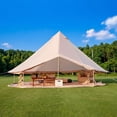 thumbnail image 2 of LuckyNote 4 Season Bell Tent 13.1FT with Stove Jack, Waterproof Glamping Yurt Tent for 8 People Family Camping – Beige, 2 of 11