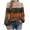 Brown, variant on Womens Dressy Casual Blouses Long Sleeve Crew Neck Pleated T-shirts Fashion Color Block Tunic Tops