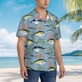 thumbnail image 3 of Pofeuu Various Wild Sea Fish Print Hawaiian Shirt for Men Sleeves Casual Button Down Summer Beach Dress Shirts T-Shirts,X-Large, 3 of 7