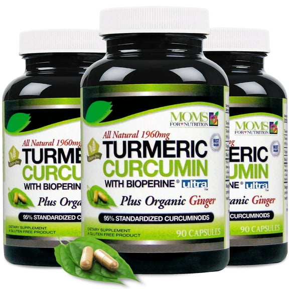(Pack of 3) Turmeric Curcumin Complex with Black Pepper Extract 1650 mg - Gluten Free - (Packaging May Vary)