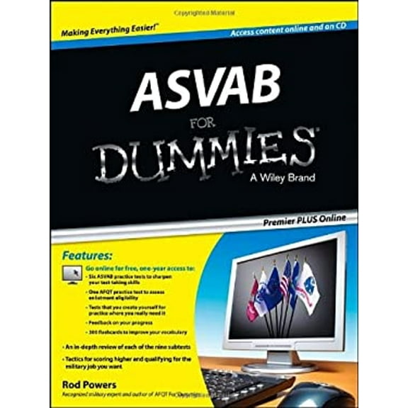 Pre-Owned ASVAB for Dummies, Premier Plus (with Free Online Practice Tests) (Paperback) 1118525531 9781118525531