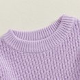 thumbnail image 5 of RUINIXCW Newborn Baby Girl Knit Sweater Romper Infant Baby Girl Fall Winter Clothes Basic Solid Color Ruffle Long Sleeve Bubble Bodysuit Pullover Top, 5 of 8