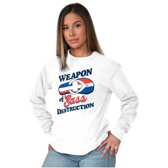Dominican Girl Sass Destruction Cute Women's Long Sleeve T Shirt Brisco Brands S