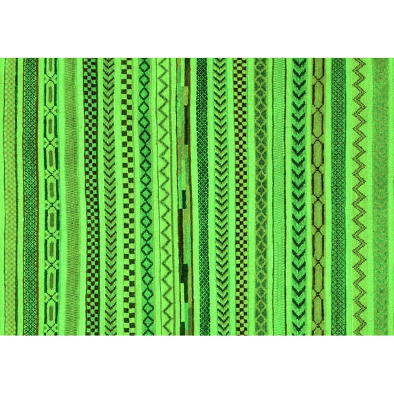 Ahgly Company Indoor Rectangle Abstract Green Modern Area Rugs, 6' x 9'