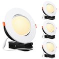 thumbnail image 1 of TORCHSTAR 6 Inch Gimbal LED Recessed Lighting with Junction Box, 13.5W IC Rated Air Tight Directional Swivel Downlight, CRI90+ Dimmable Canless LED Recessed Light, 3000K, ETL, Energy Star, Pack of 4, 1 of 4