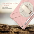 thumbnail image 6 of ZenRich Shockproof Case for iPad 9th/8th/7th Generation 10.2 inch 2021/2020/2019, Heavy Duty Rugged Case with Pencil Holder/360° Rotating Kickstand/Handle/Carrying Strap, Pink, 6 of 9