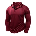 thumbnail image 1 of Men's Hooded Top for Daily Casual Wear with Long Sleeve Athletic Performance Design and Practical Drawstring Detail, 1 of 6