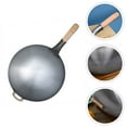 thumbnail image 3 of 1Pc Stainless Steel Single Handle Wok Practical Wok Kitchen Utensil (Grey), 3 of 9
