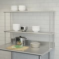 thumbnail image 2 of BizChair Commercial Grade 430 Stainless Steel 18 Gauge NSF Certified 48" x 12" Metal Kitchen Double Overshelf, 2 of 10