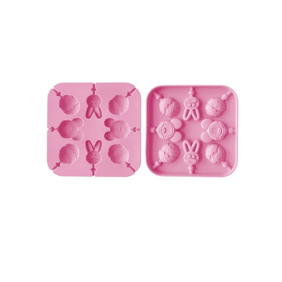 JDH 2PCS Silicone Lollipop Chocolate Hard Candy cheese stick Mold Baking food grade homemade DIY cartoon Candy mold for Home Party