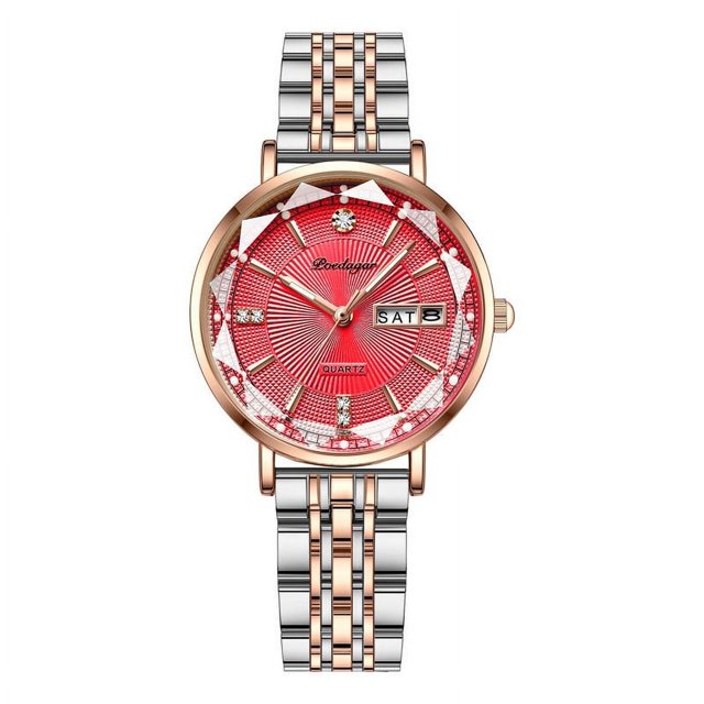 Reloj de mujer impermeable luminoso rojo cómodo