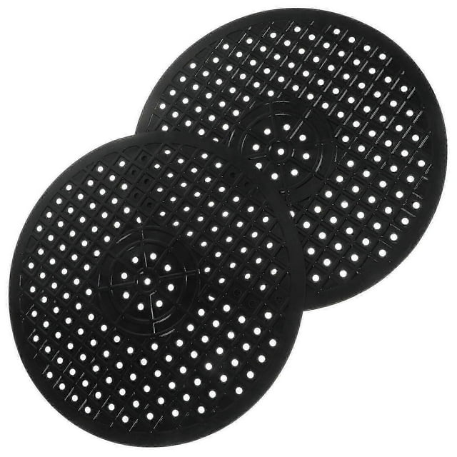 2pcs Rubber Sink Dish Drying Mat Kitchen Sink Protector Drain Mat (30.00X30.00X0.20CM, Black)