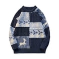 thumbnail image 2 of Nmnitkp Mens Sweater Comfortable Knitted Sweater Casual Loose Elastic Cardigan Christmas Zipper Long Sleeve Stand-up Collar Sweater Navy #01,L, 2 of 4