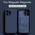 thumbnail image 2 of Magsafe-Funda de silicona líquida Original para iPhone, fundas magnéticas de carga inalámbrica para iPhone 14, 11, 13, 12 Pro Max, Mini, XR, X, XS, 8 Plus, SE, 2 of 4
