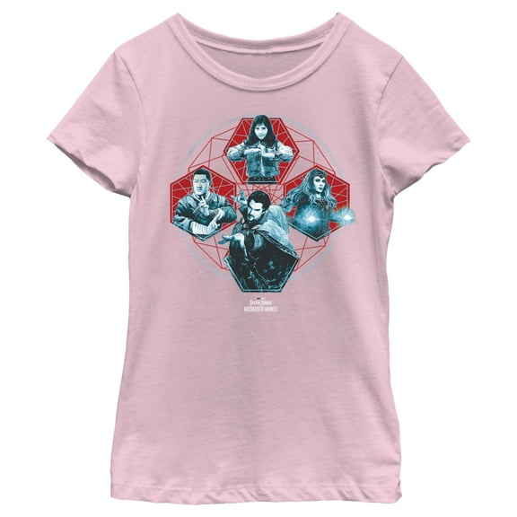 Girl's Marvel Doctor Strange in the Multiverse of Madness Action Panels  Graphic Tee Light Pink X Large