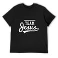 thumbnail image 3 of Team Jesus Charismatic Men's Cotton Short Sleeve HD Print Tee for Casual T-Shirt Crew Neck Top Black M, 3 of 7