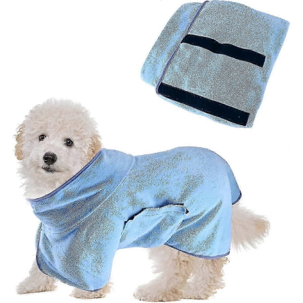 Dog Drying Coat,dog Bathrobe Towel,super Absorbent Pet Dog Drying Towel Soft Adjustable Puppy Bathrobe