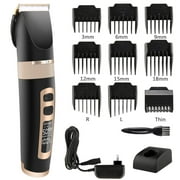 Lovebay Hair Clippers for Men, Cordless Hair Trimmer Low Noise Hair Cutting Kit Beard Trimmer Body Hair Removal Machine with 3 Adjustable Speed Settings & LED Display