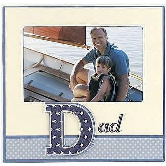 RAISED LETTER DAD special ivory and blue frame by Malden - 4x6