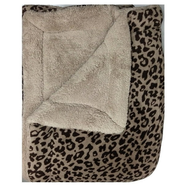WPM Queen Animal print Blanket Sumptuously Soft Plush Faux Fur sherpa