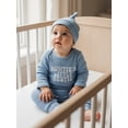thumbnail image 6 of BemeyourBBs Newborn Auntie's Little Bestie Outfit Baby Boy Girl Fall Winter Spring Clothes Waffle Knit Romper Long Sleeve Letter Embroidery Jumpsuit with Hat Set, 6 of 9